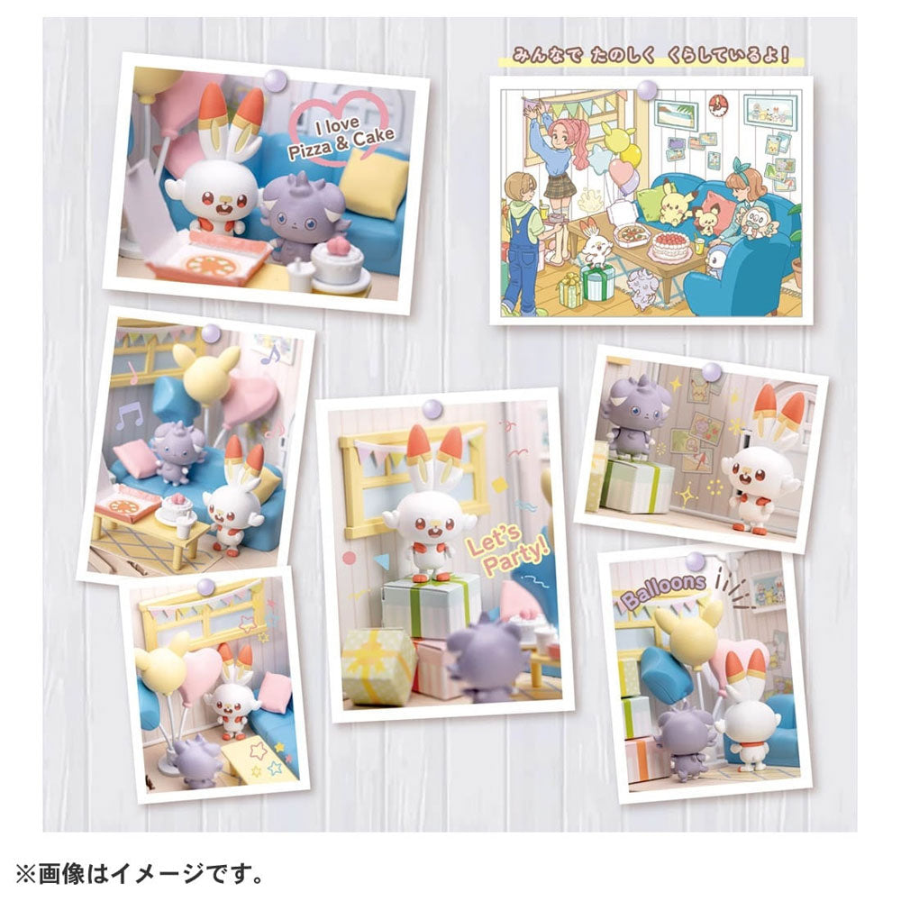 POKEMON POKE PEACE HOUSE LOUNGE SCORBUNNY AND ESPURR | TAKARA TOMY POKEMON POKE PEACE HOUSE LOUNGE SCORBUNNY AND ESPURR | TAKARA TOMY